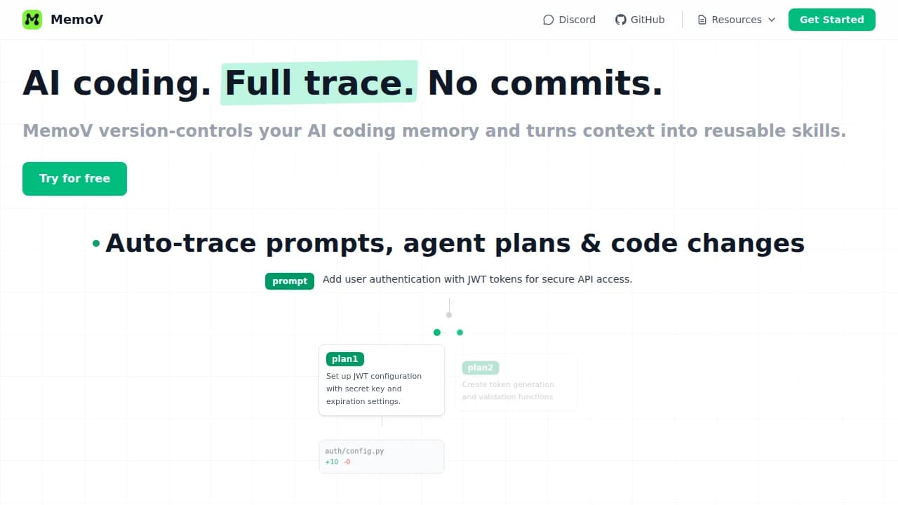 MemoV website preview