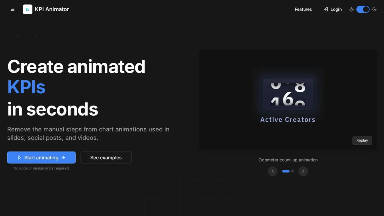KPI Animator website preview