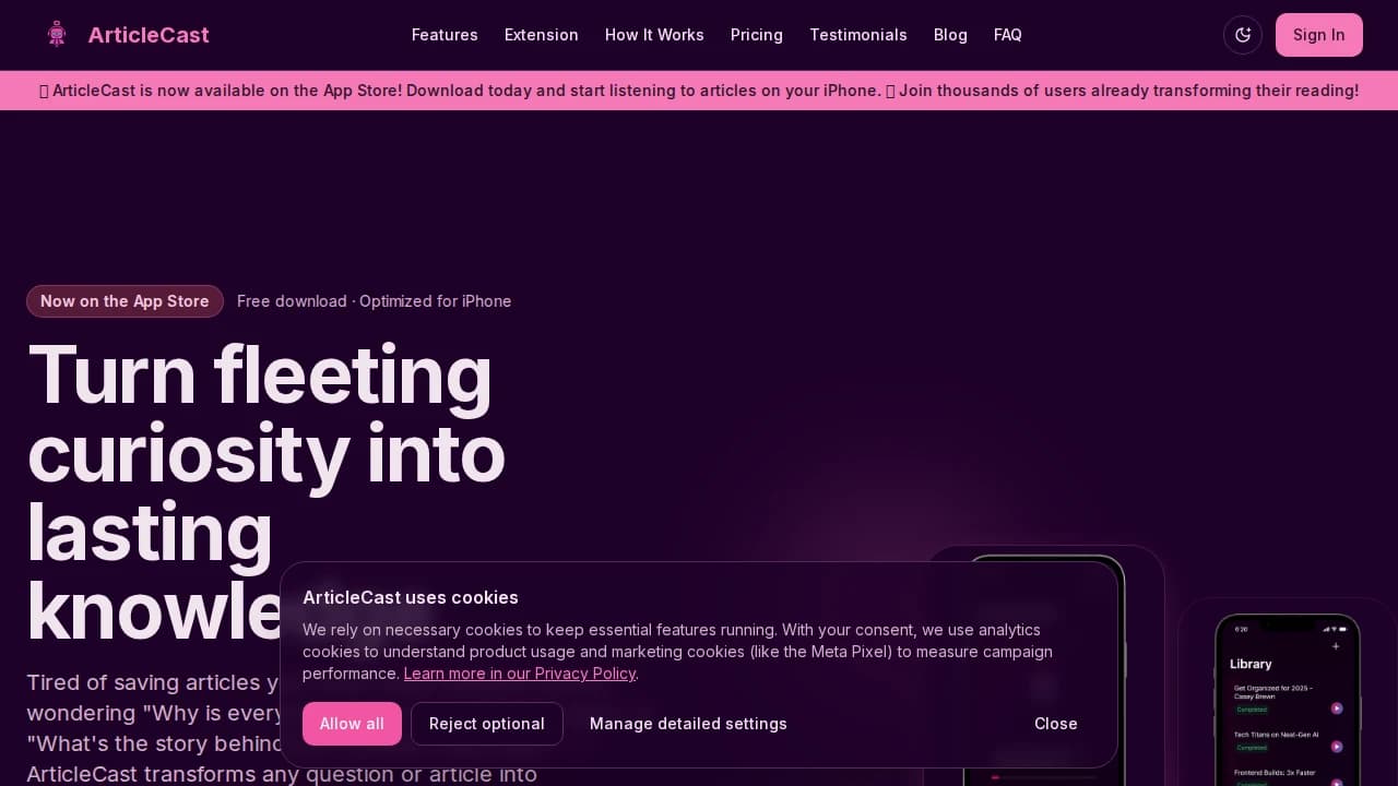 ArticleCast - News & Magazines example screenshot