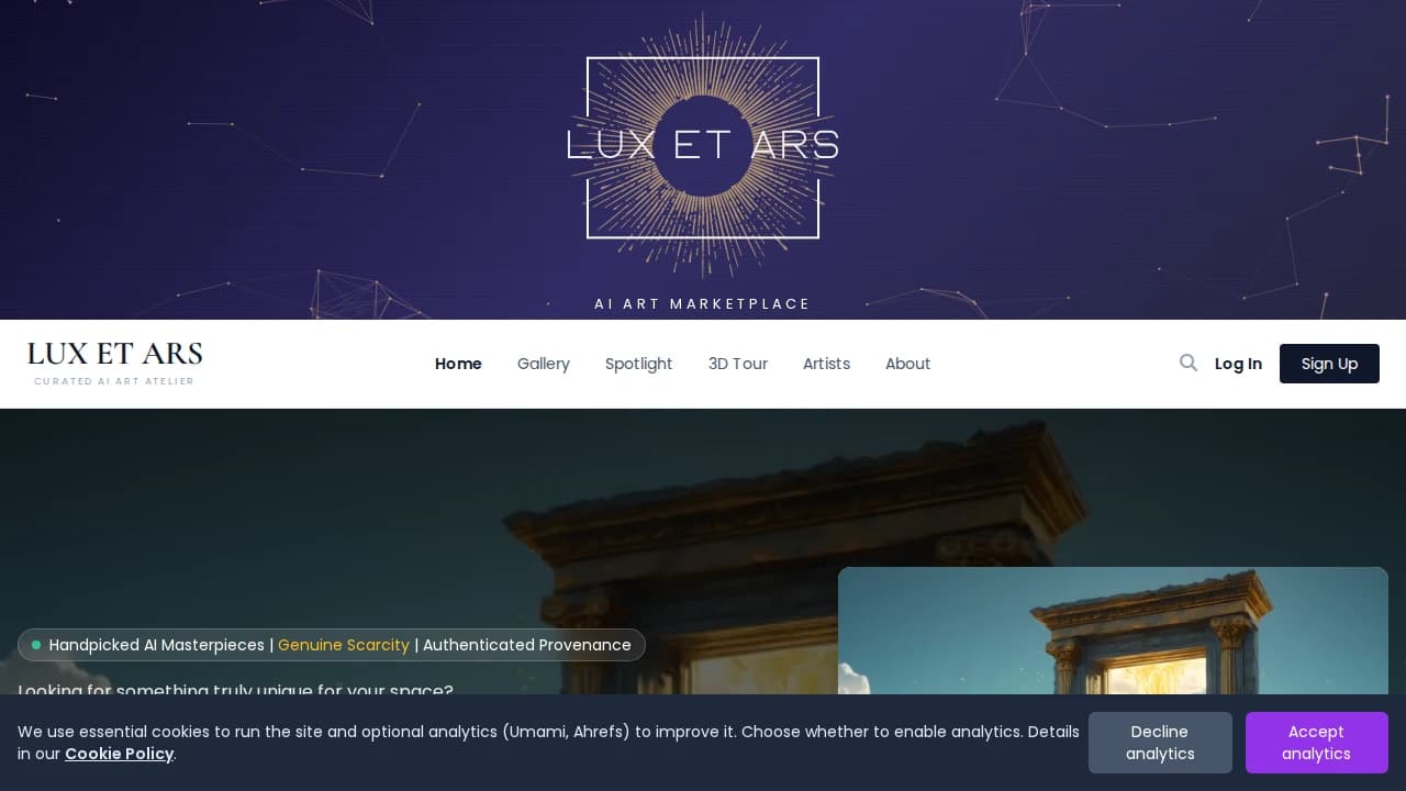 luxetars.ai - Marketplace example screenshot