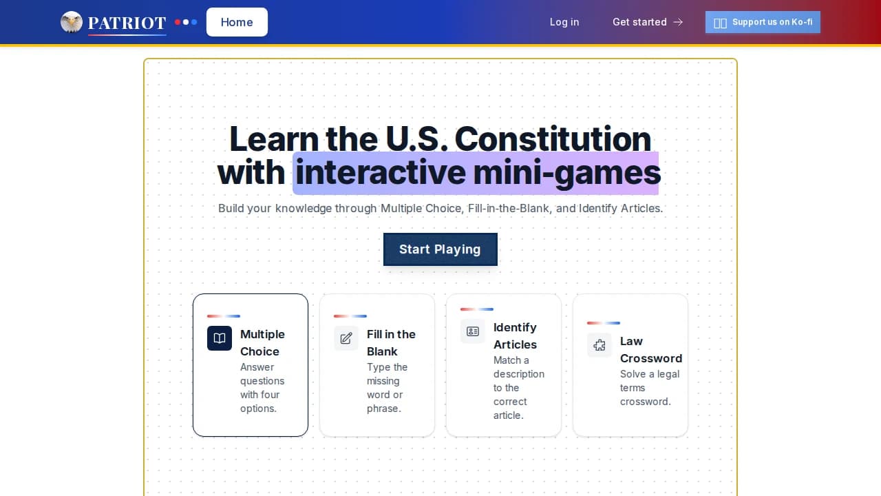 Patriot website preview