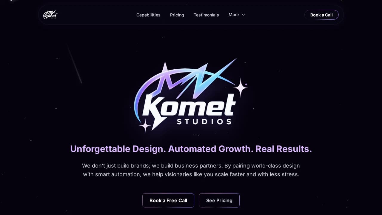 Kometstudios website preview