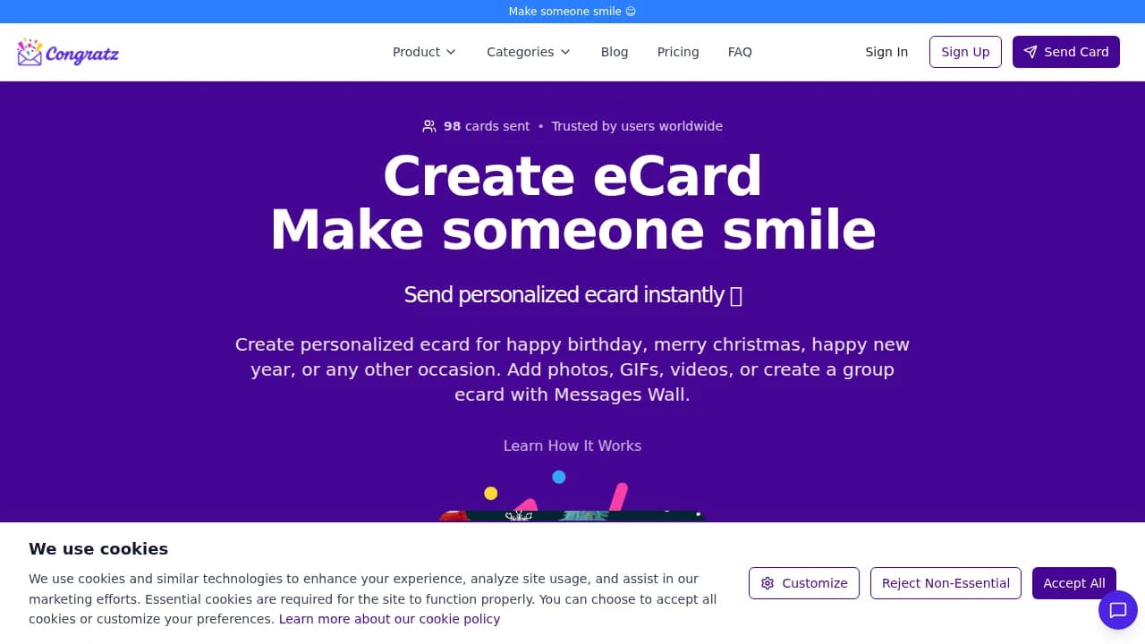 Congratz website preview
