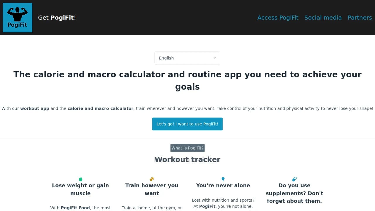 go.pogi.fit - Health & Fitness example screenshot