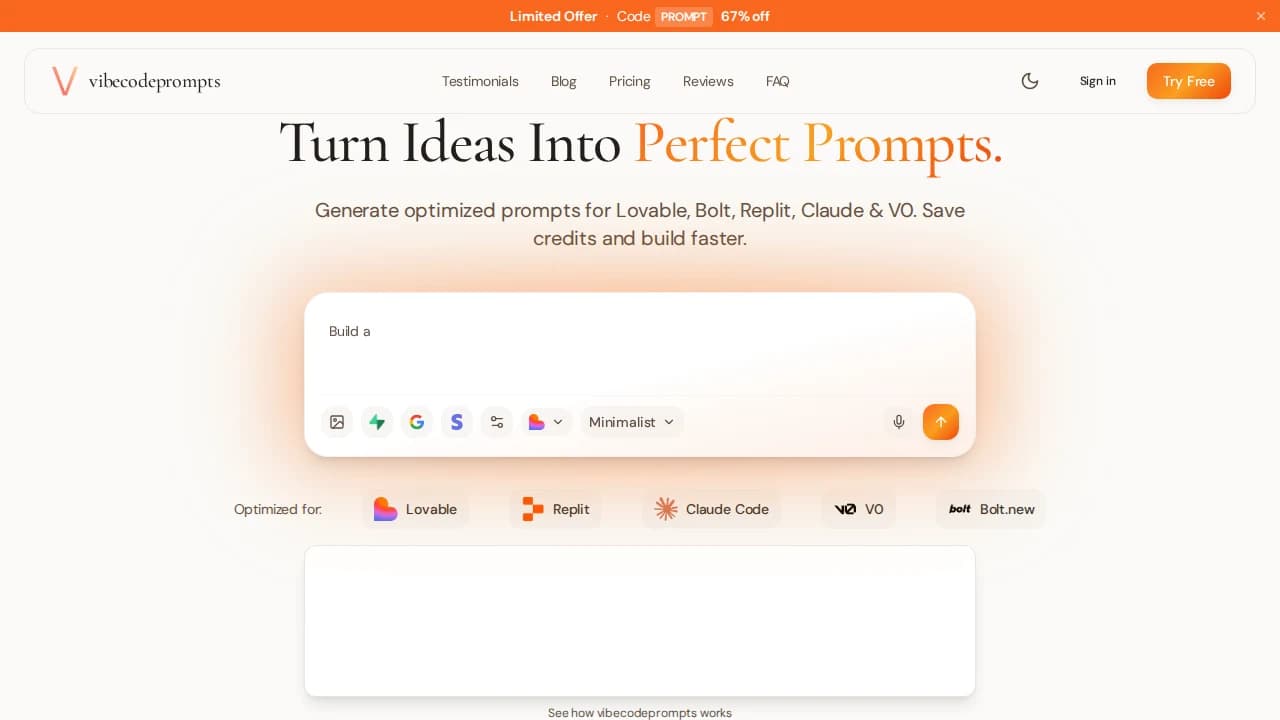 vibecodeprompts website preview