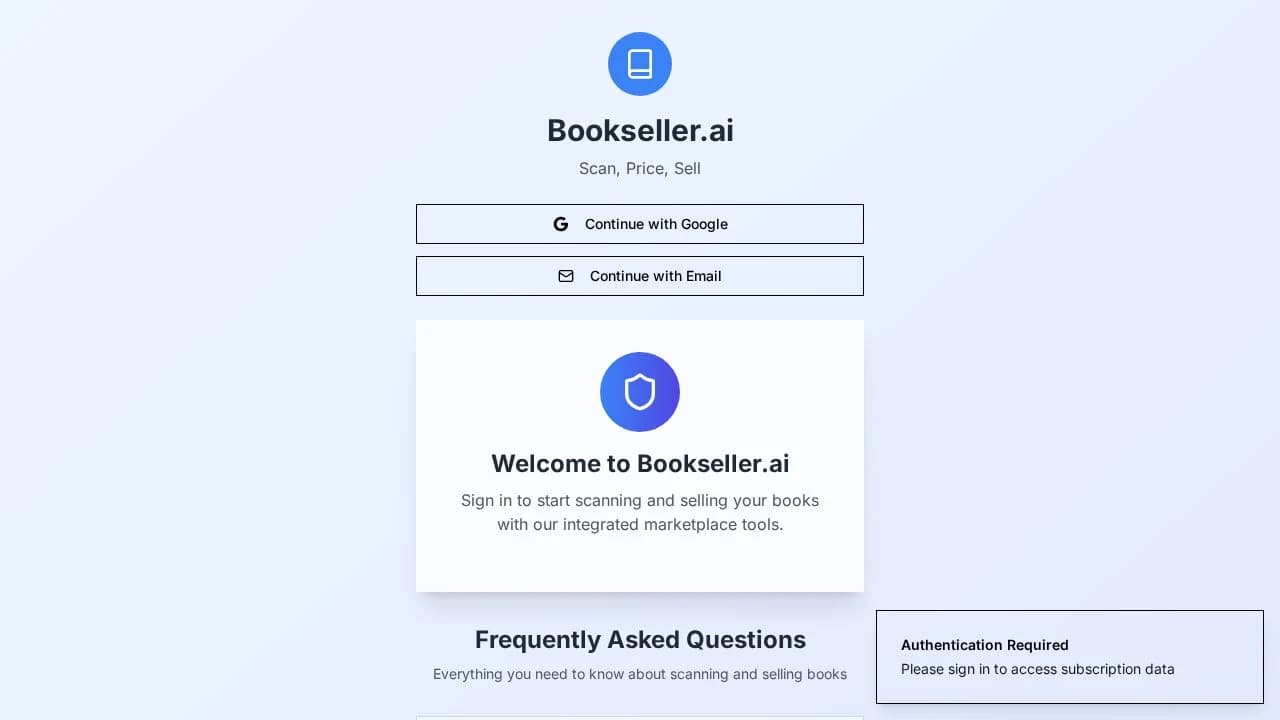 Bookseller.ai website preview