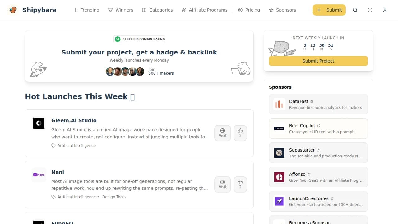 Shipybara - E-commerce example screenshot
