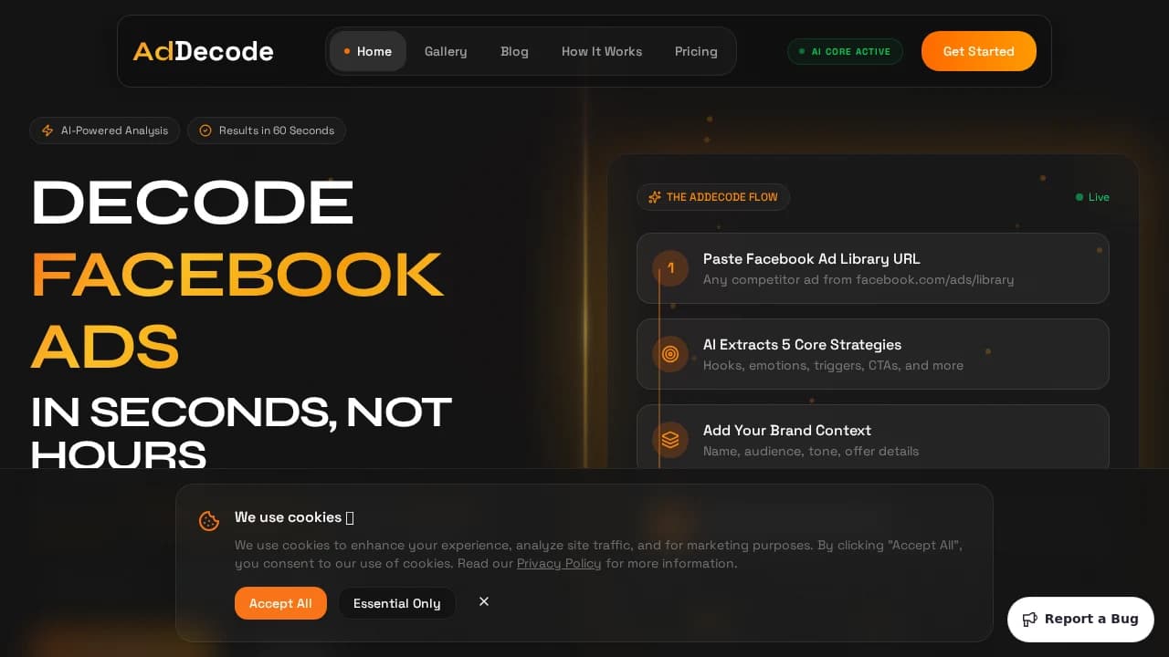 AdDecode website preview