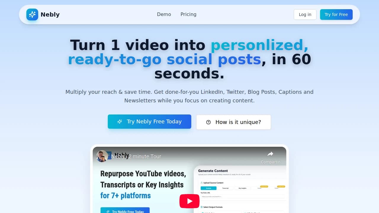 Nebly website preview