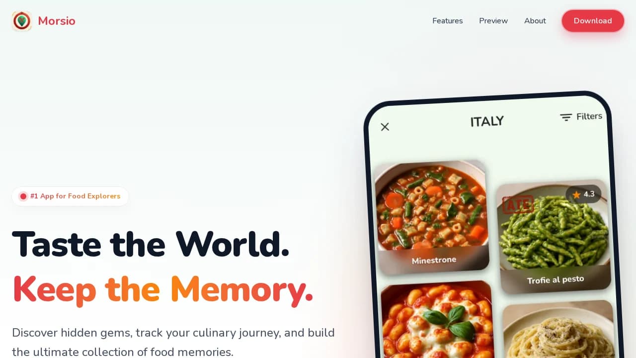 Morsio - My food passport - Travel example screenshot