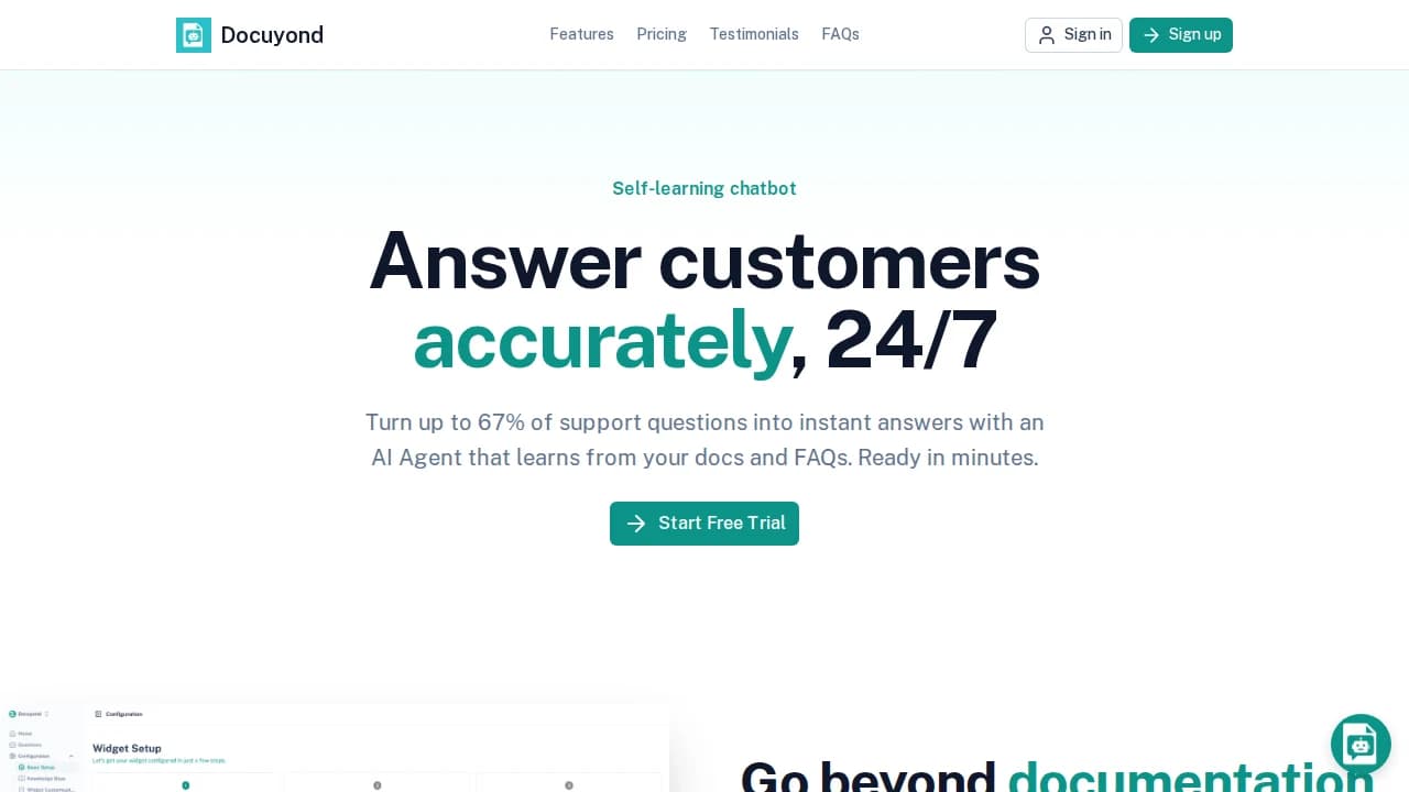 Docuyond - Customer Support example screenshot
