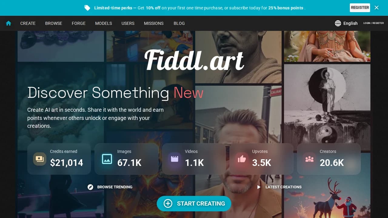 Fiddl.art website preview