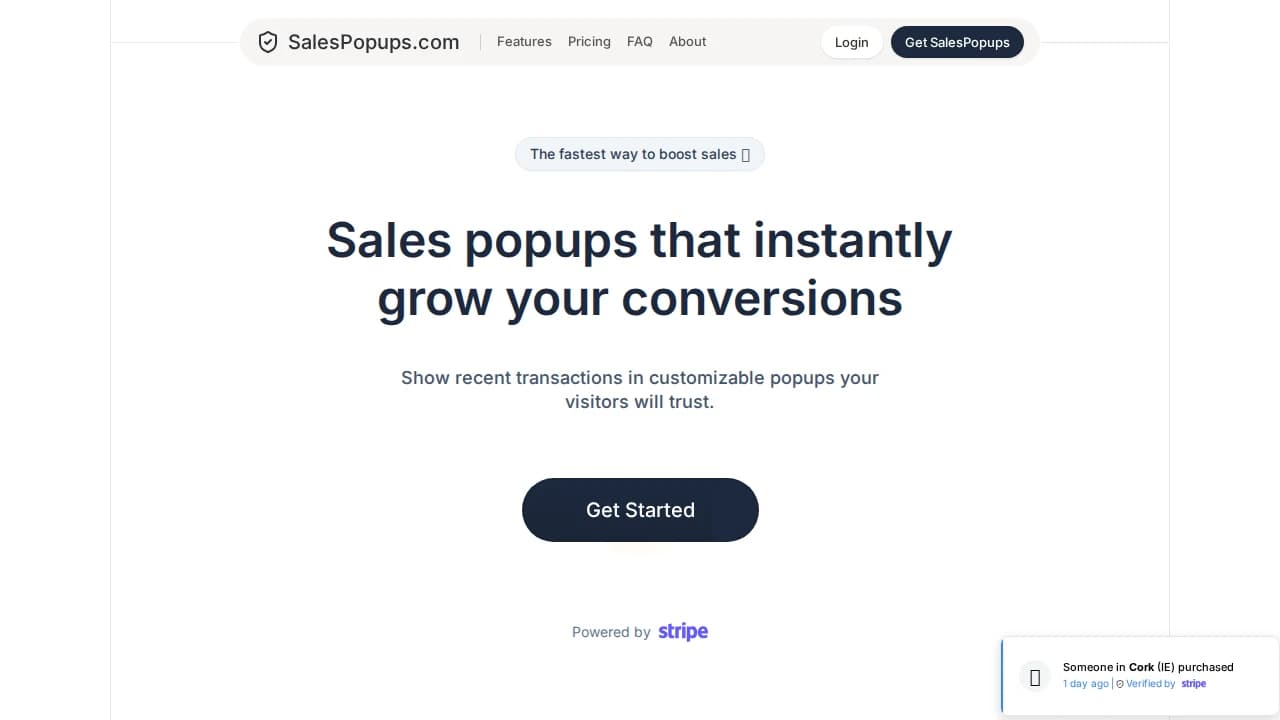 Sales Popups - E-commerce example screenshot