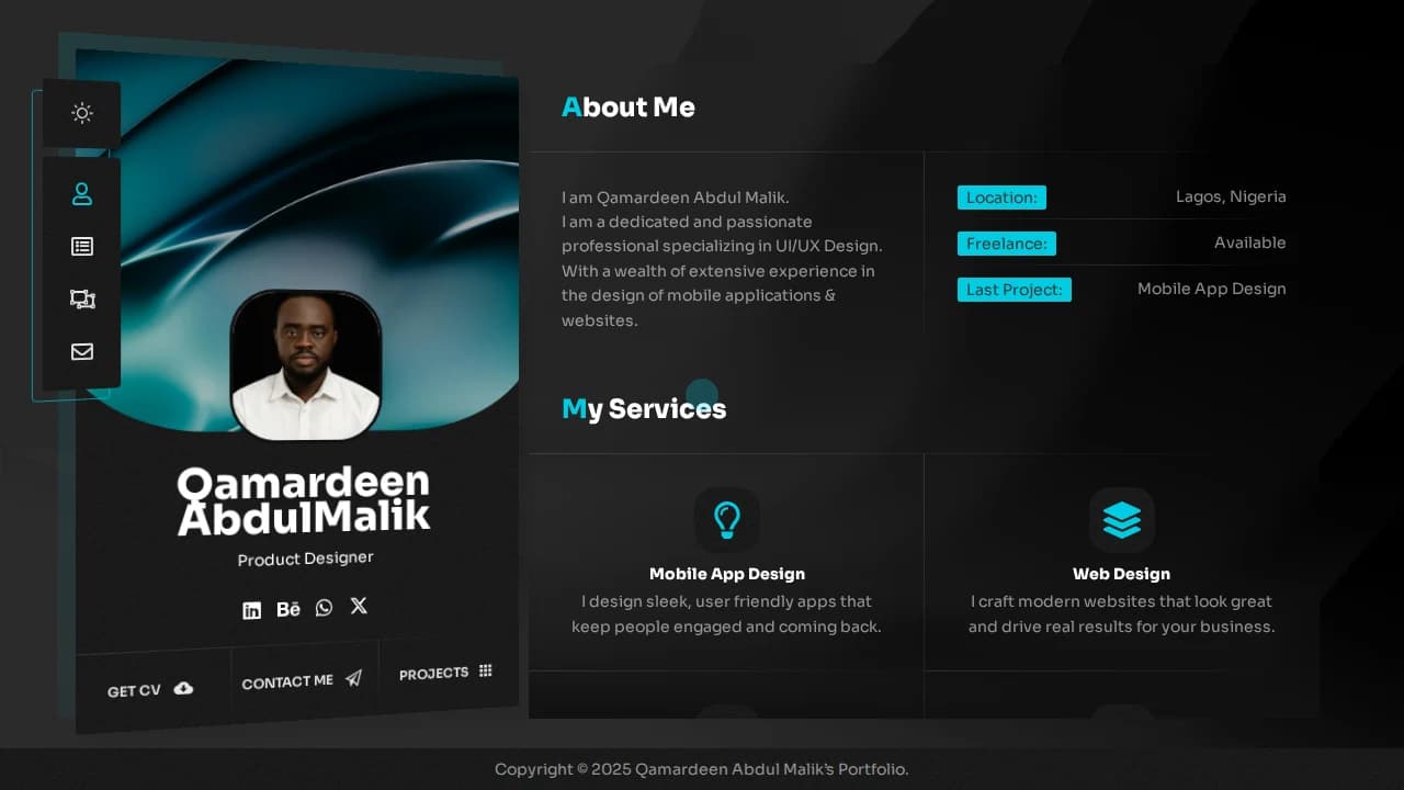 Malik Qamar Portfolio - Design Tools example screenshot