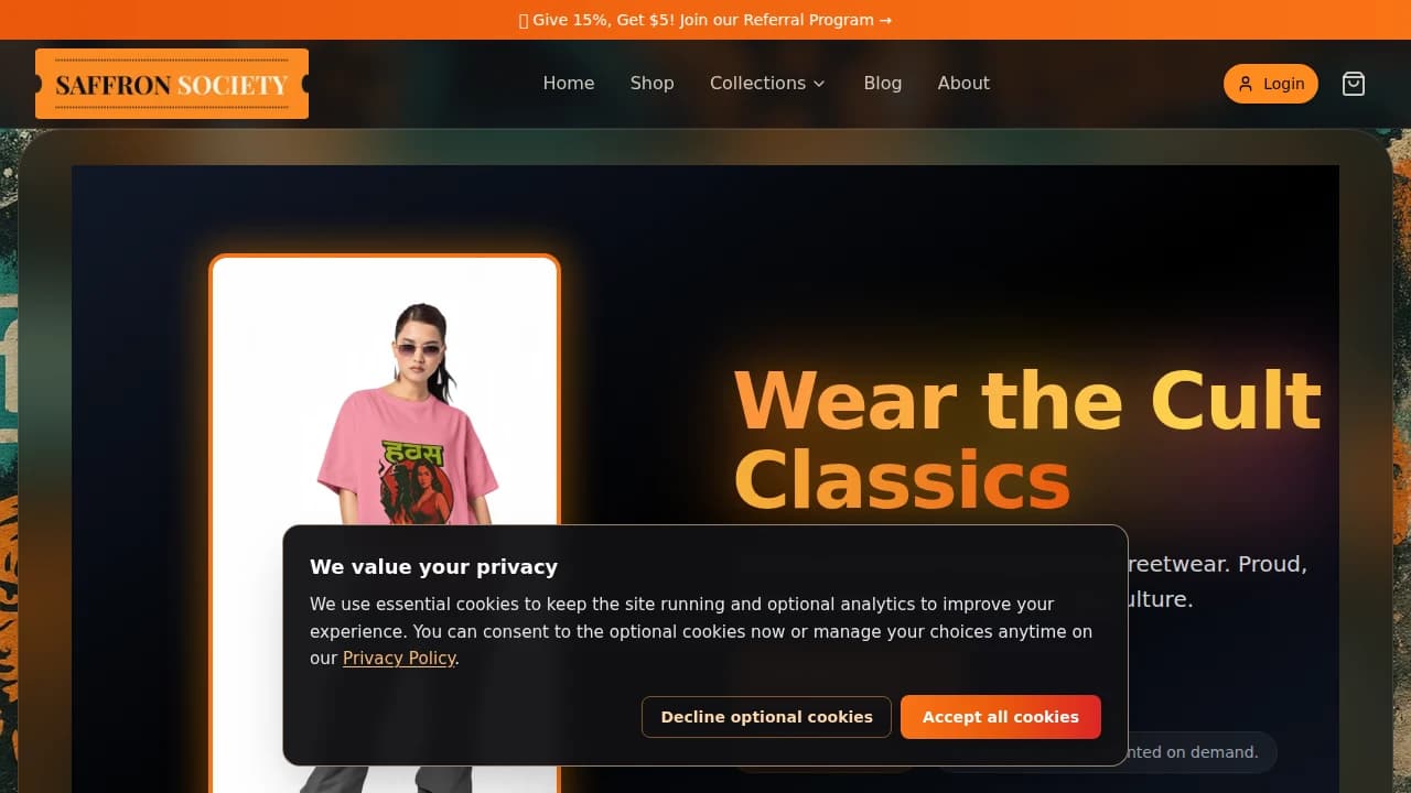 Saffron Society - SaaS example screenshot