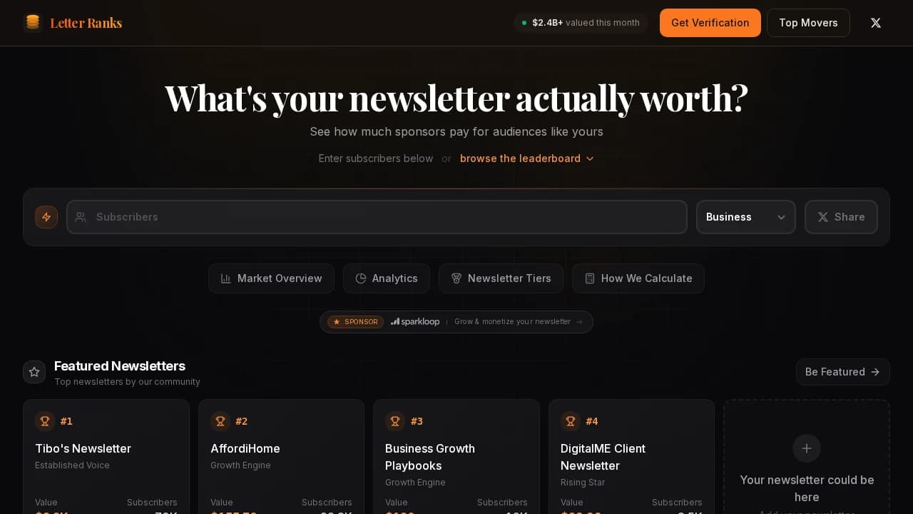 Letter Ranks website preview