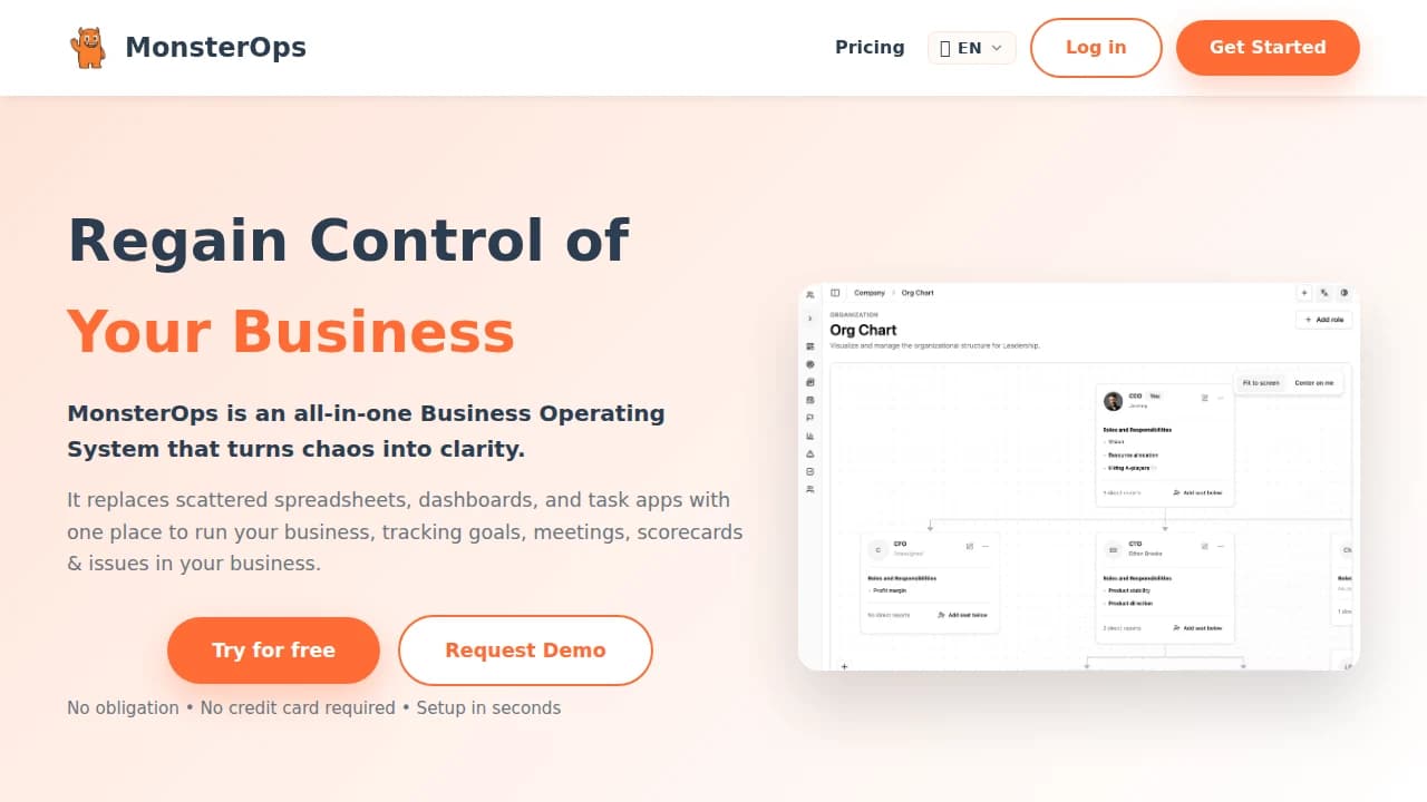 MonsterOps - Productivity example screenshot