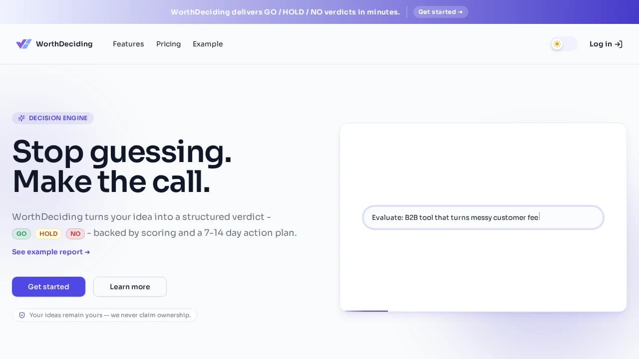 WorthDeciding website preview
