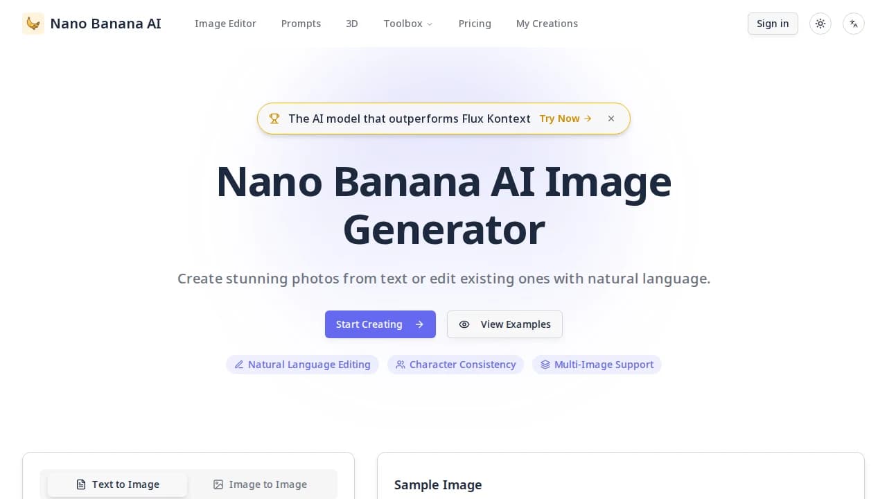 Nano Banana AI - Design Tools example screenshot
