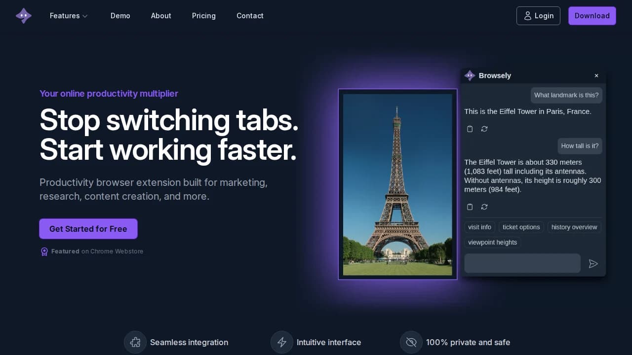 Browsely website preview