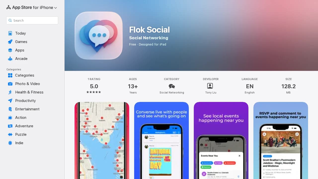 App Store - Social Media example screenshot