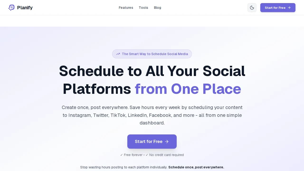 Planify website preview