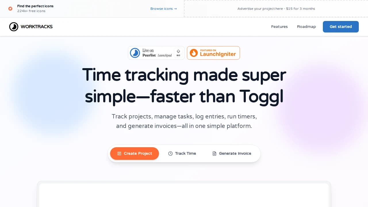 Worktracks - Productivity example screenshot