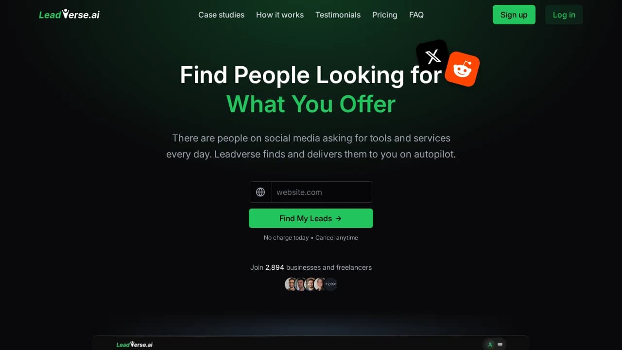 leadverse.ai - Sales example screenshot