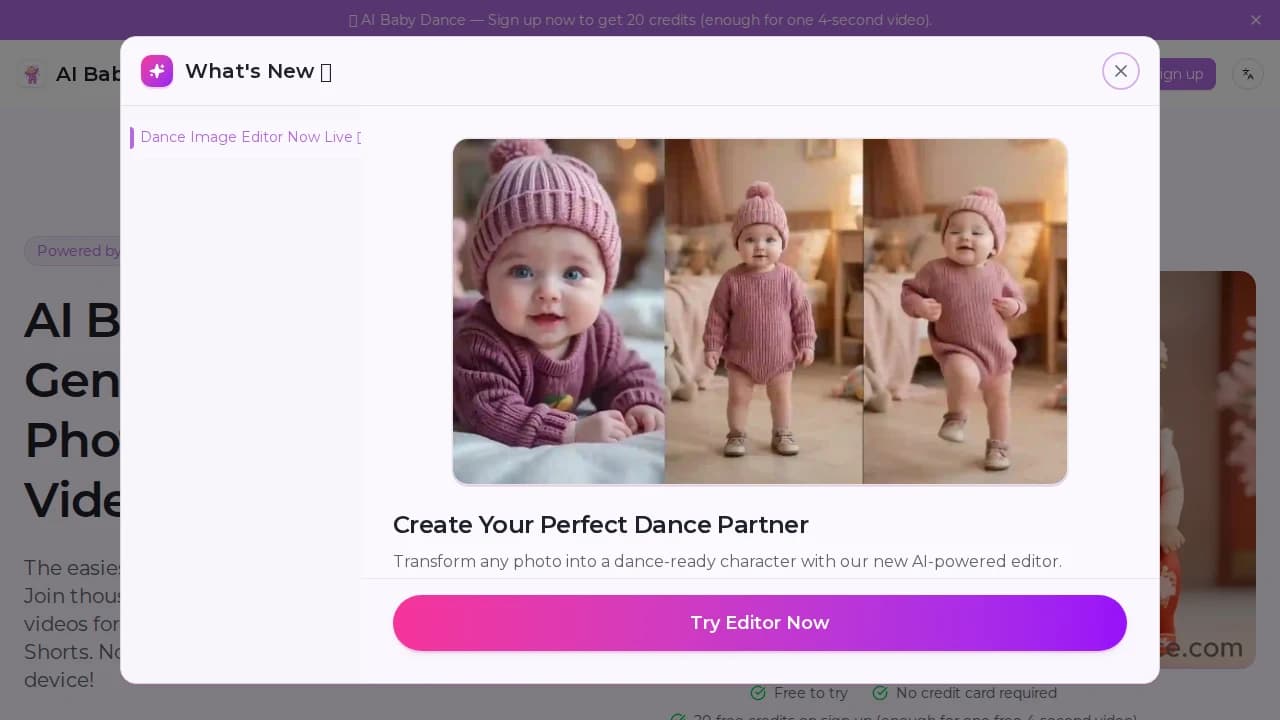AI Baby Dance - Entertainment example screenshot