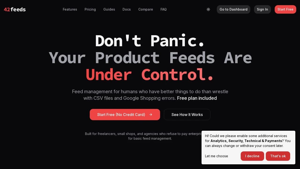 42feeds website preview