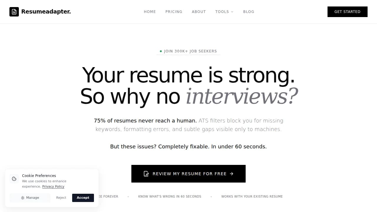 ResumeAdapter - Recruiting & HR example screenshot