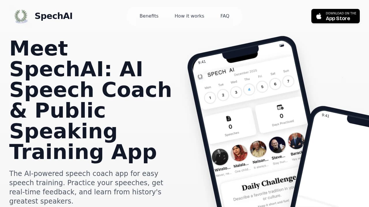 Spech AI website preview
