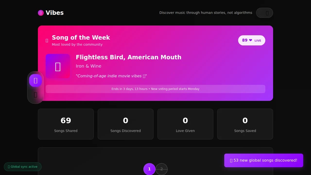 Sharevibes - Community example screenshot