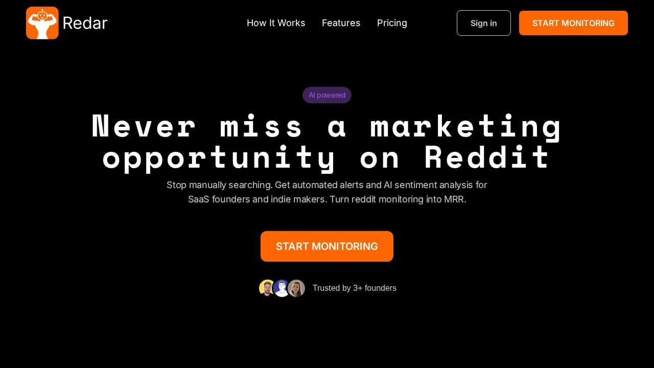 Redar website preview