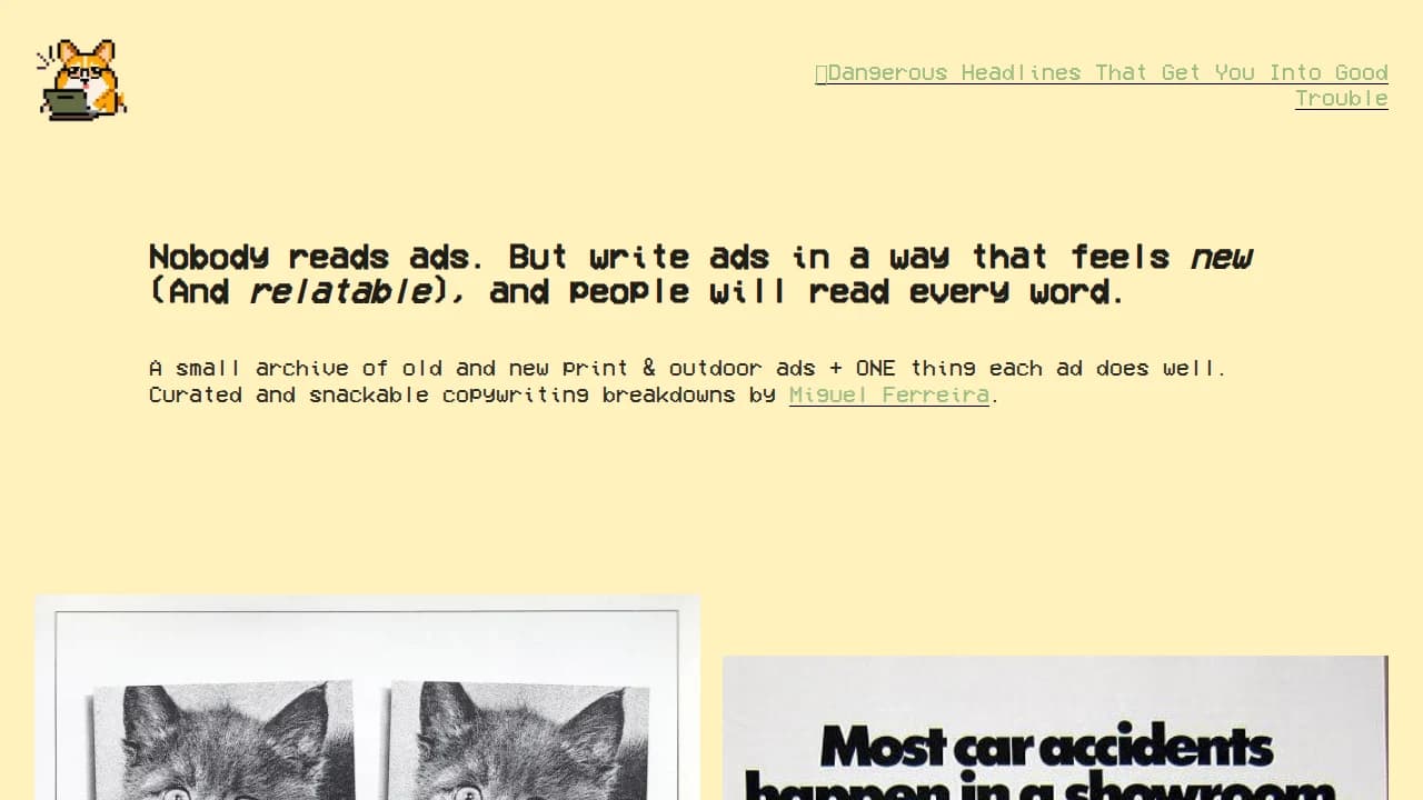 nobodyreadsads.com website preview