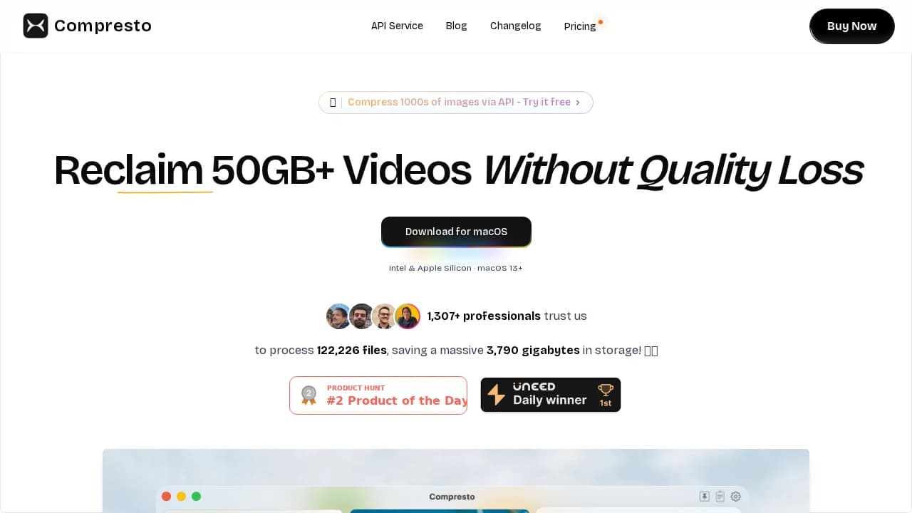 Compresto website preview