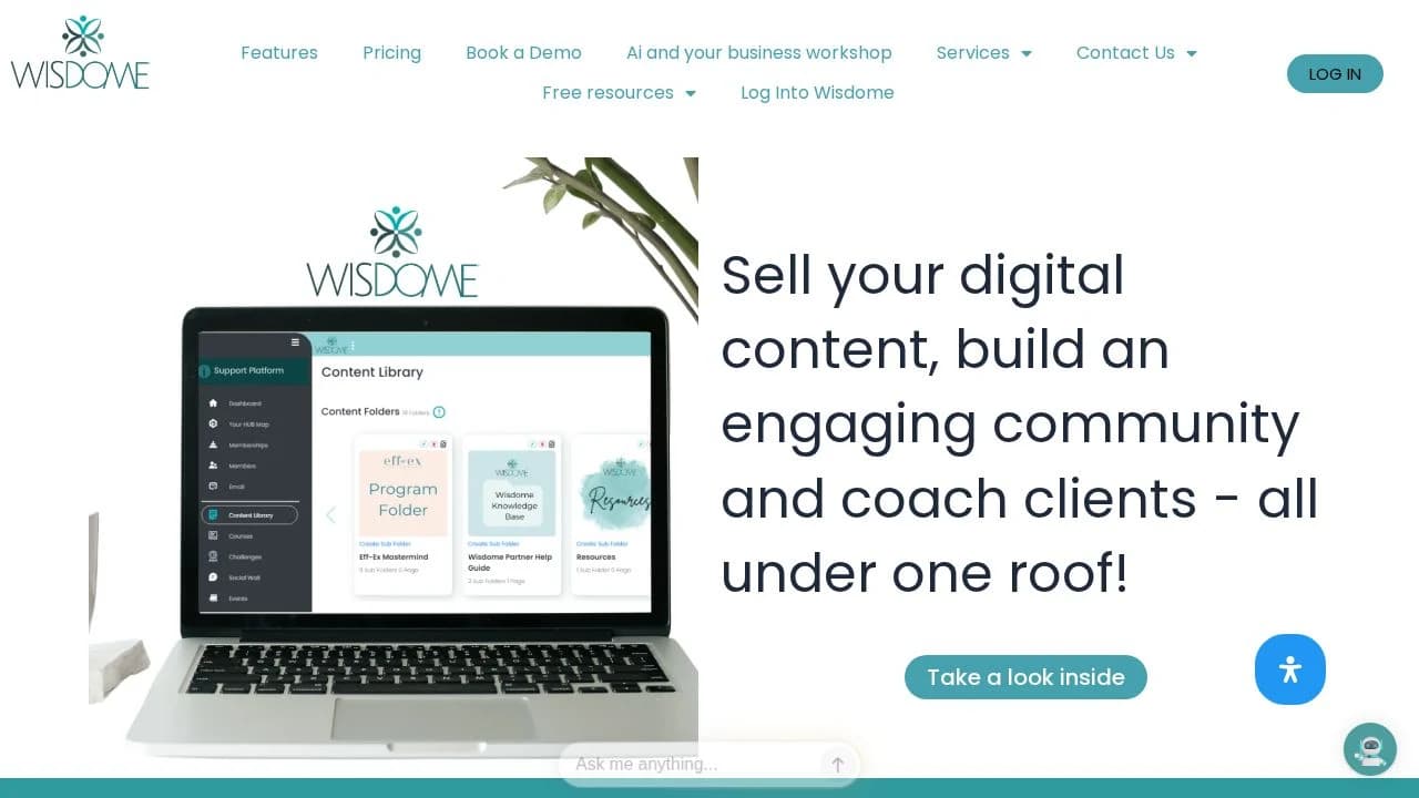 Wisdome™ - Education example screenshot