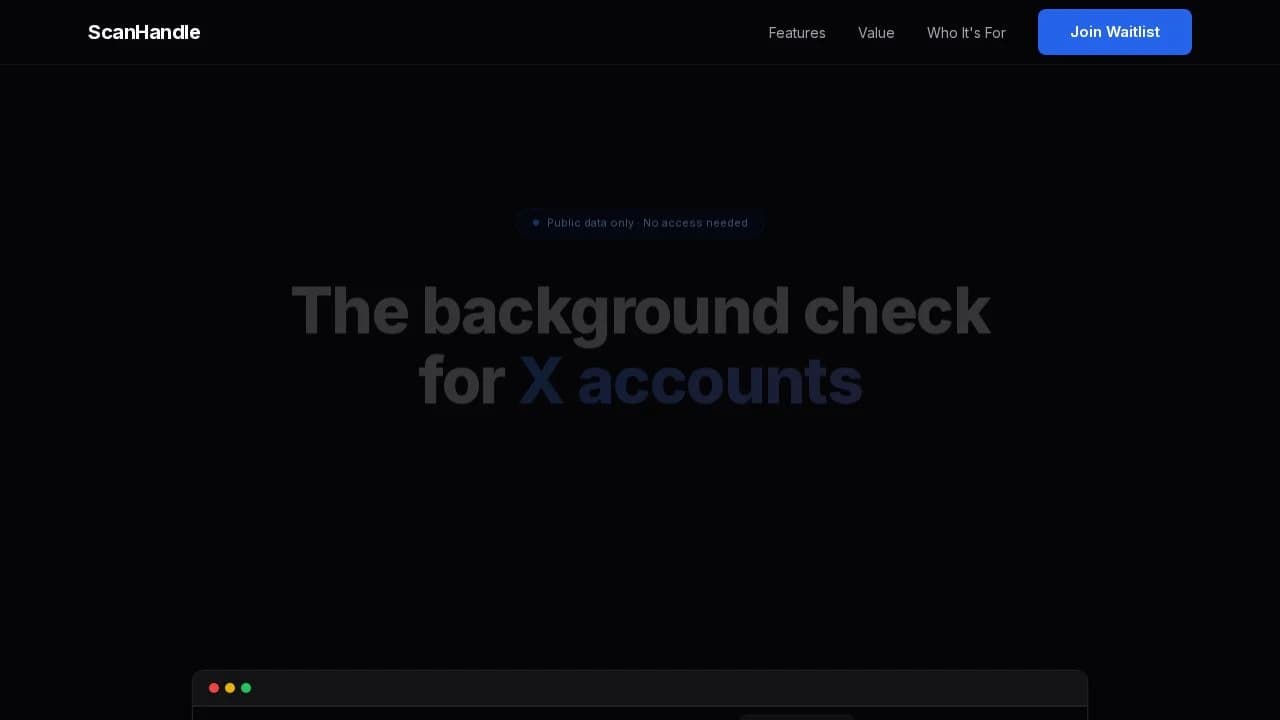 scanHandle - Social Media example screenshot