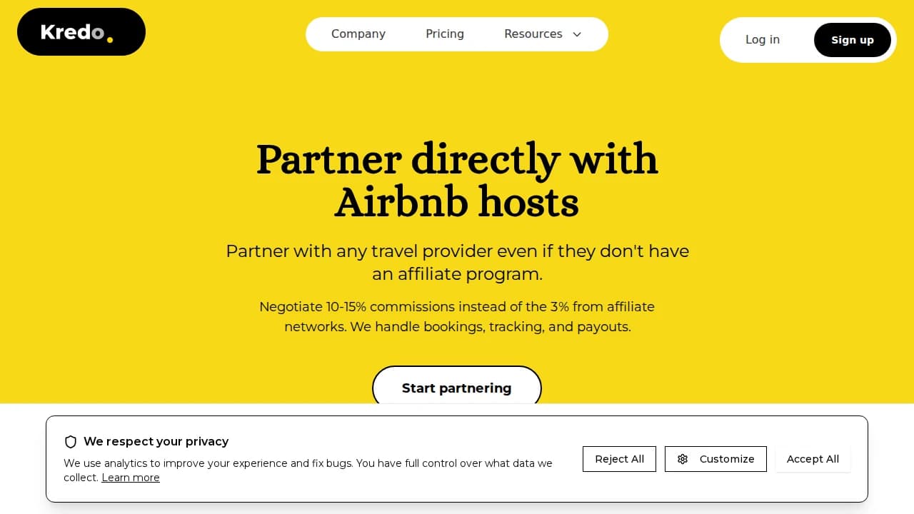 Kredo - Travel example screenshot