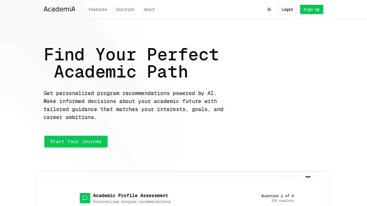 Academiai - Education example screenshot