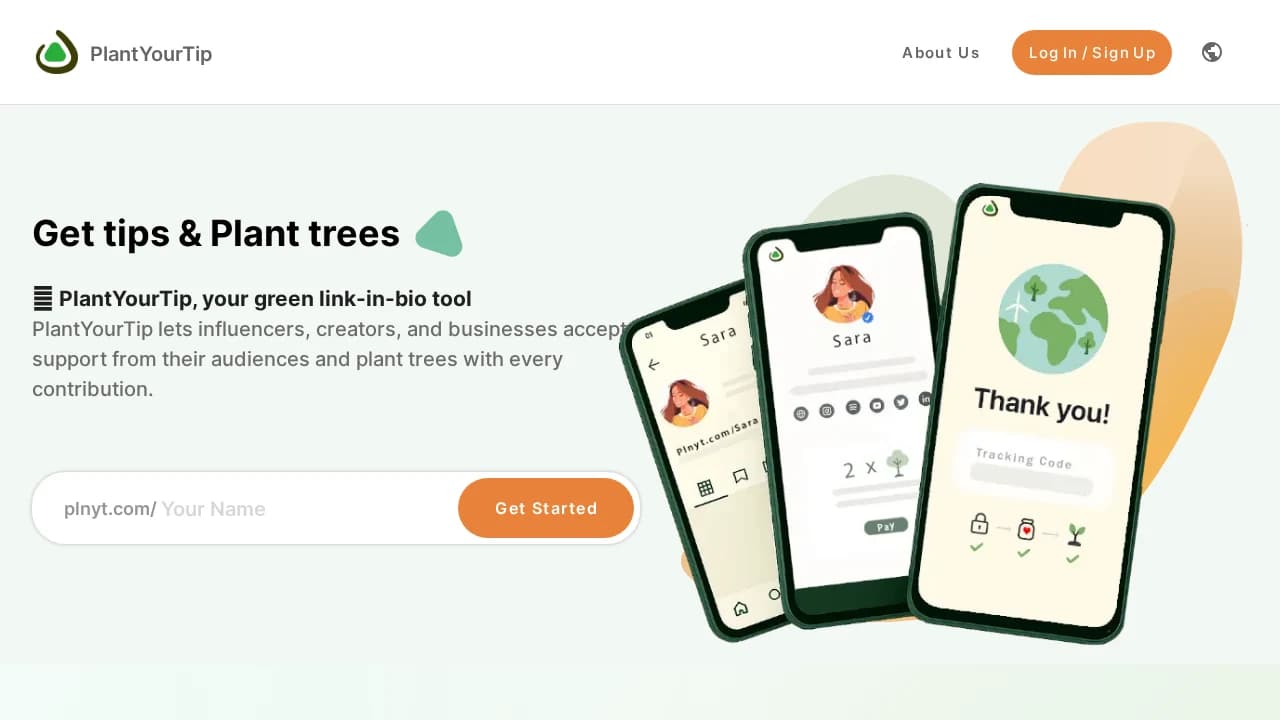 PlantYourTip! - Green Tech example screenshot
