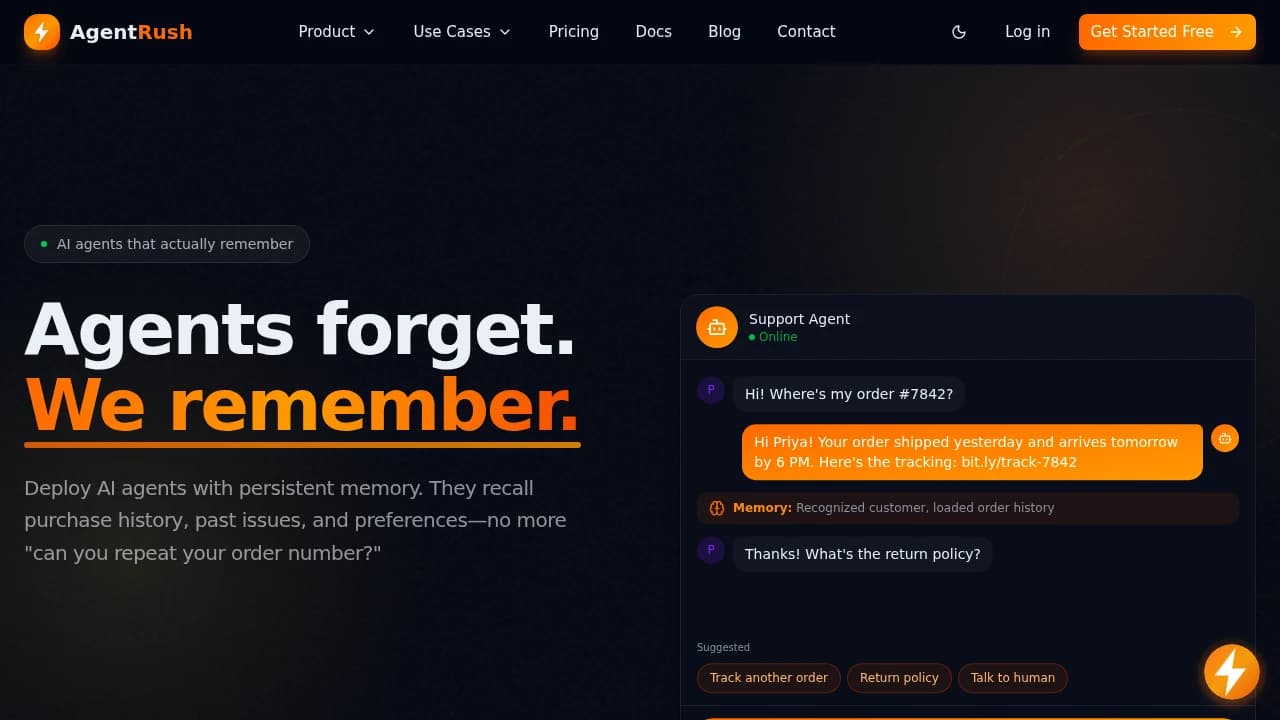 Agent Rush website preview