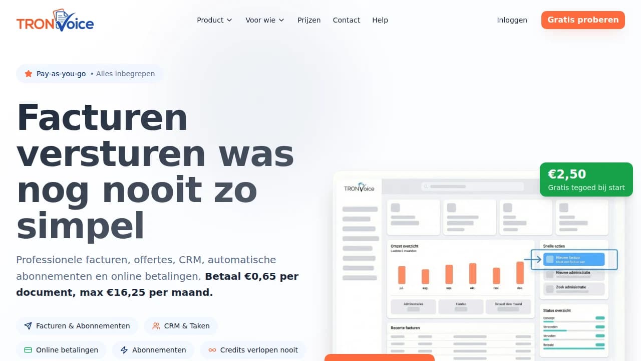 TRONVoice - SaaS example screenshot