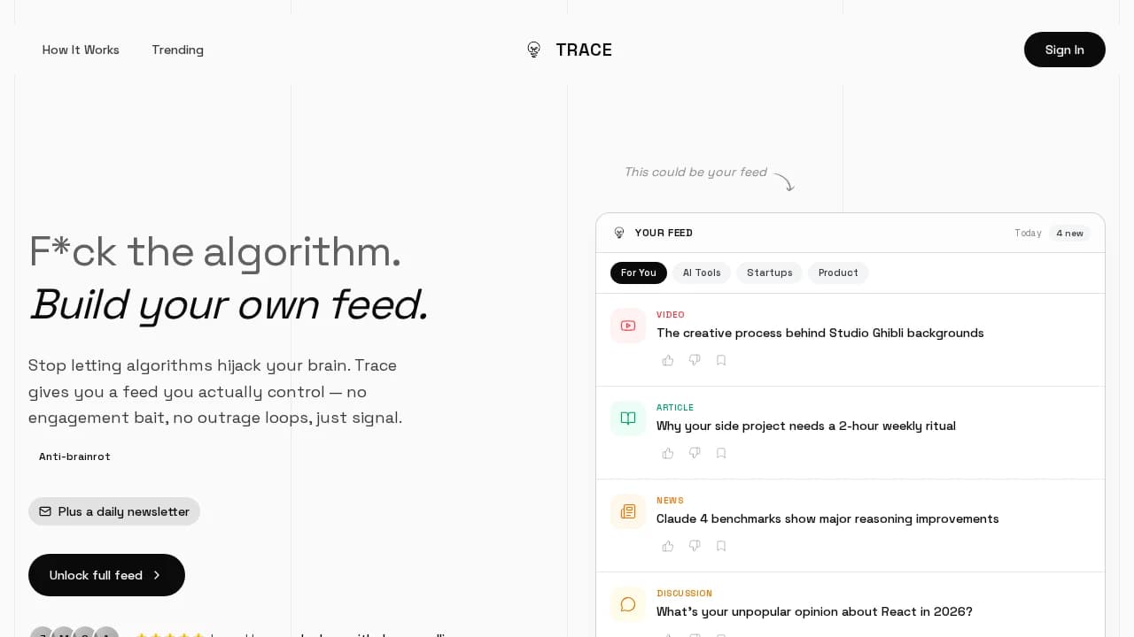 Trace - News & Magazines example screenshot