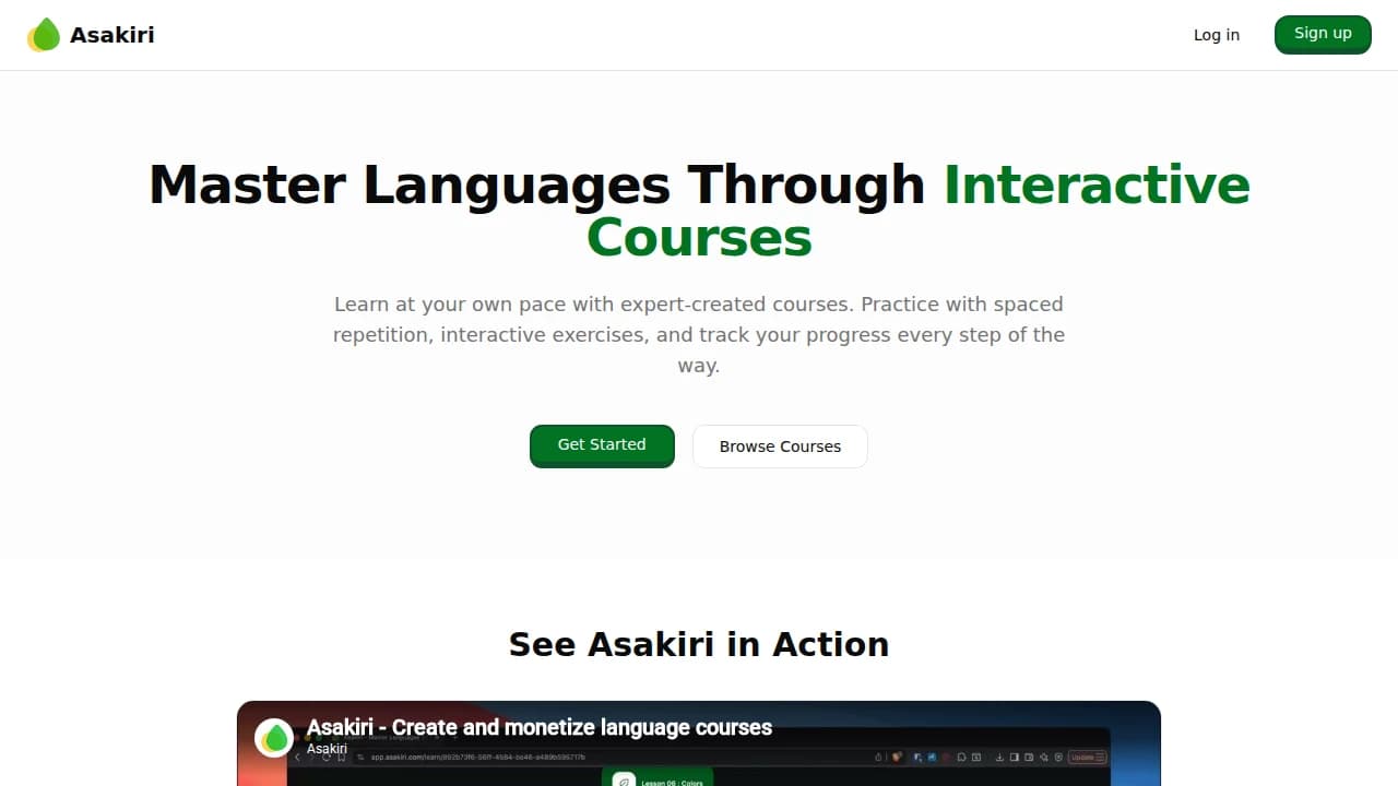 Asakiri - Education example screenshot