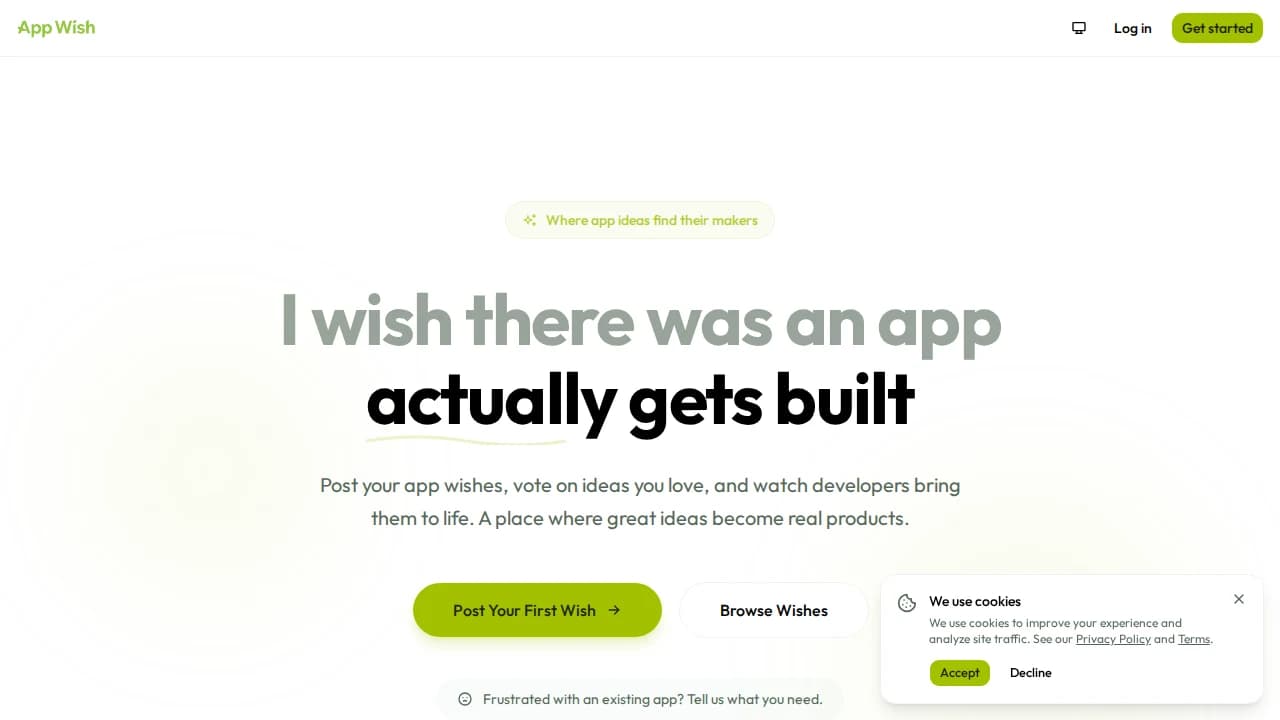 AppWish website preview
