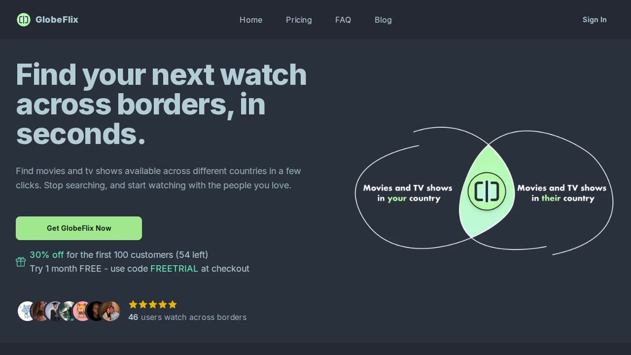 GlobeFlix website preview